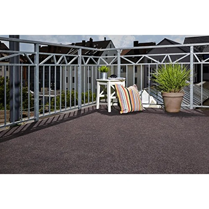 andiamo Kunstrasen Outdoor wasserdurchlässig, Rasenteppich wetterfest, Drainage-Noppen, UV-beständig, für Balkon und Garten, Farbe:Braun, Größe:200x400 cm – Bild 5