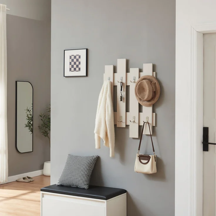 Wandgarderobe Raseborg 60x80 cm Beige [en. casa] – Bild 2