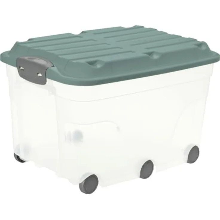 Rotho Aufbewahrungsbox Roller 6 59,5 x 40 x 37 cm inklusive Deckel + Rollen 57 L