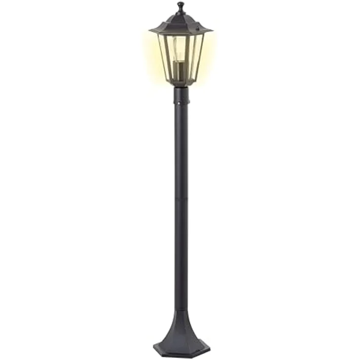 Brilliant spritzwassergeschützte Wegelampe - Standleuchte für den Außenbereich - Stehlampe mit 1x E27-Fassung für max. 40W - für den Garten aus Metall/Glas, in schwarz mit IP44-1m Höhe – Bild 2