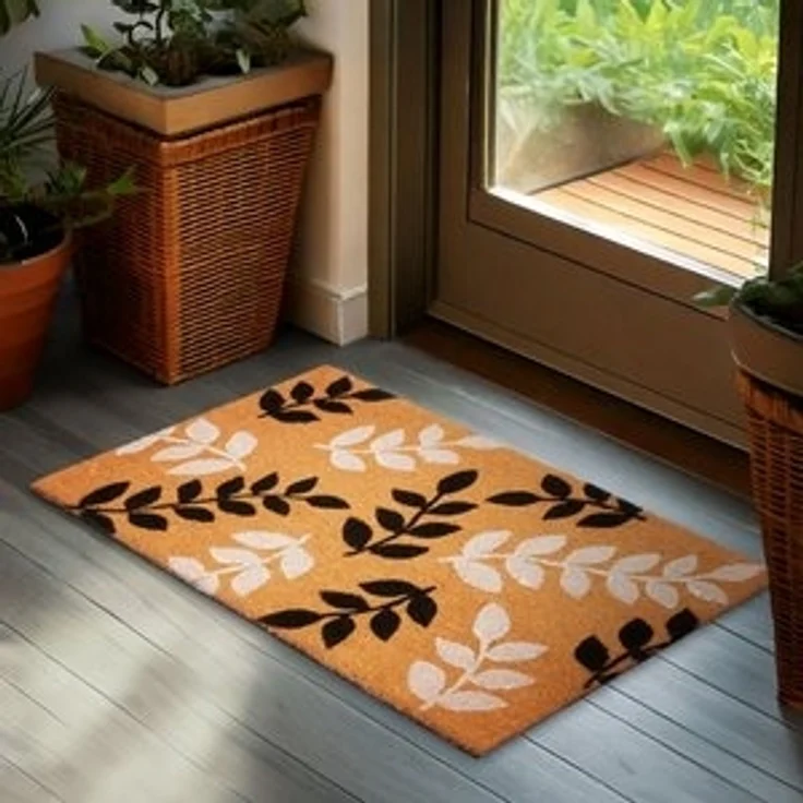BRUBAKER Fußmatte Blumen und Pflanzen - 45x75 cm Schmutzfangmatte - Kokos Fußabtreter, Rechteckig, Höhe: 16 mm, Antirutsch Türmatte für Außen und Innen - Wetterfest und Rutschfest – Bild 6