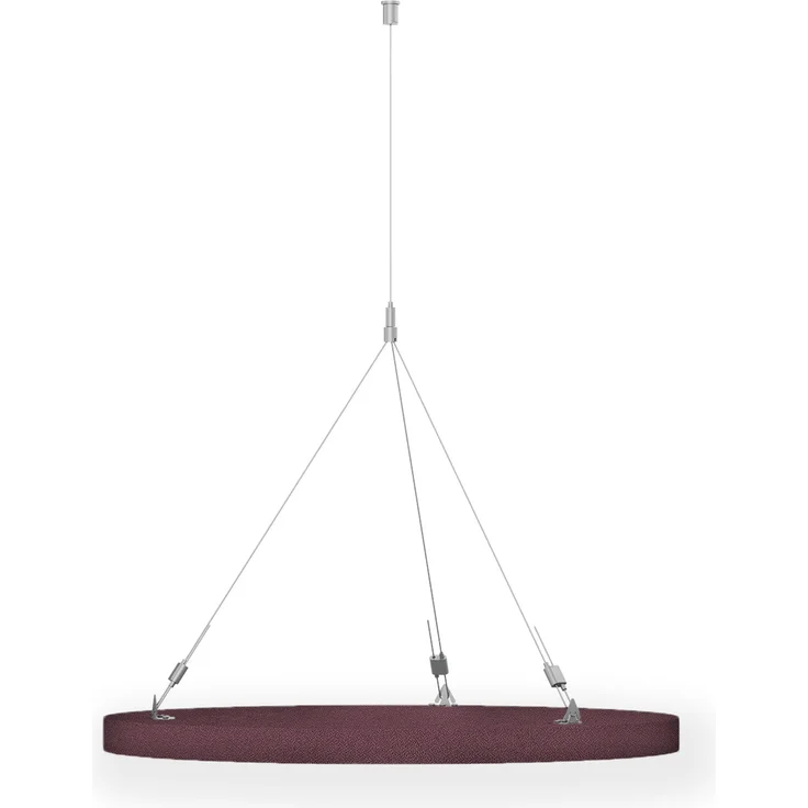 Rheinland Möbel FocusWall DAR03 – Runder Akustik-Deckenabsorber Ø 30 cm in Stofffarbe Bridgetown inkl. Chrom-Stahlseilen - Made in Germany - Klasse A, Stoffbezug, schwer entflammbar – Bild 3