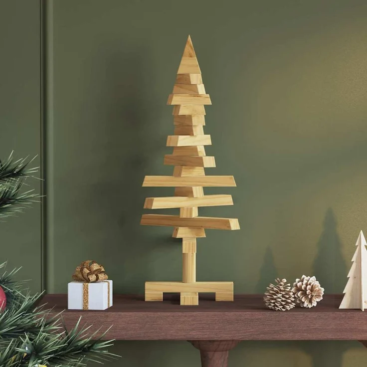 vidaXL Holz Weihnachtsbaum KOTKA 60 cm Massives Kiefernholz 42016697 – Bild 1