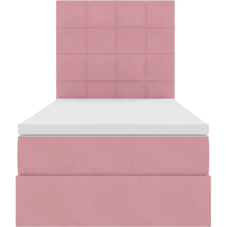vidaXL LED-Speicherbett mit Matratze Rosa 90 x 190 cm Samt 3372638 – Bild 7