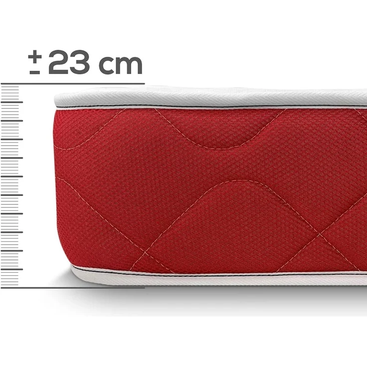 DUÉRMETE ONLINE Viskoelastische Matratze Lite, wendbar, fest und bequem, Höhe 23 cm, Seite für Winter/Sommer, Weiß, 135x180 cm – Bild 6
