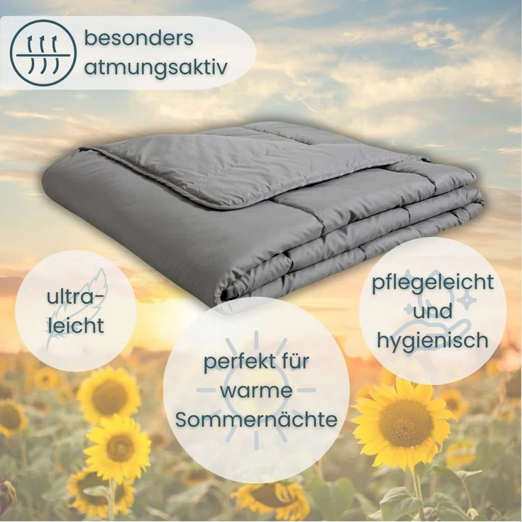 OTTO home Microfaserbettdecke Clarra, Bettdecke 135x200 cm, 155x220 cm, 200x200 cm, Füllung: Polyester, Bezug: Polyester, Bettdecken in grün & grau, Sommer, Winter, 4 Jahreszeiten, Decke – Bild 4