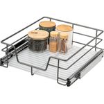 Teleskopschublade für 50 cm Schrank mit Einlegeboden, aus Metall, grau