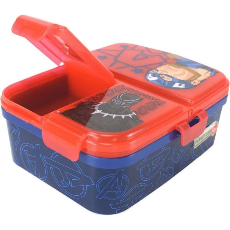 Lunchbox für Kinder mit 4 Fächern aus Kunststoff verschiedene Motive Avengers – Bild 2