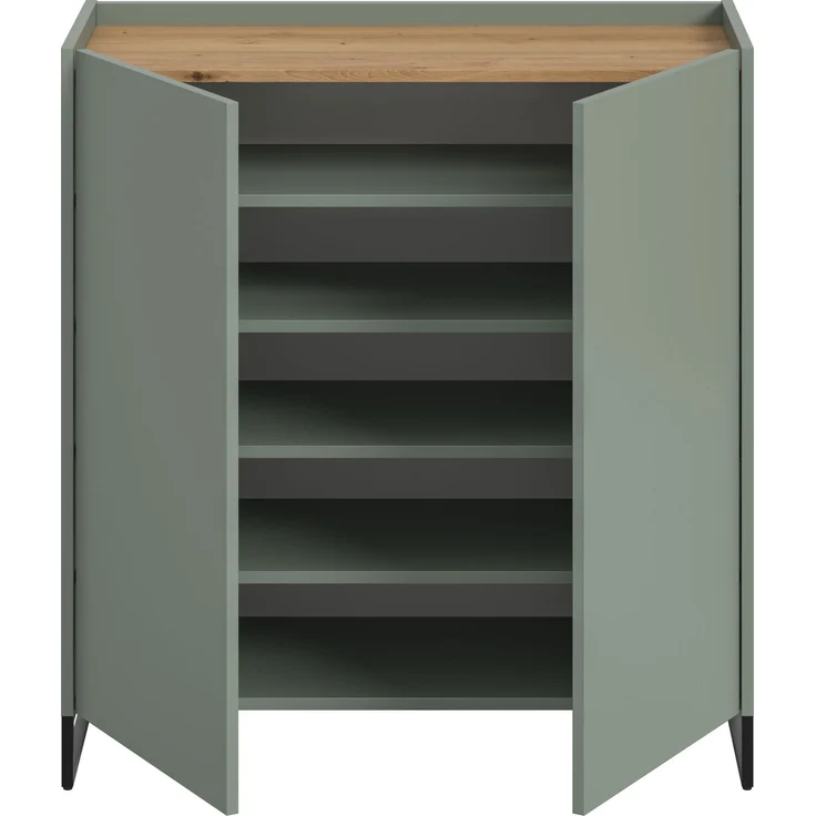 Schuhkommode B/H/T: 97x90x38 cm in Salbei Nachbildung und Artisan Oak Nachbildung – Bild 3