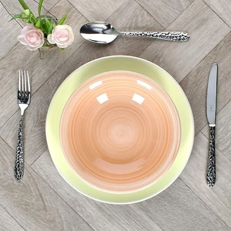 MamboCat Tafelservice Pastello Tellerset 12-tlg Ø 27 cm & Ø 21,3 cm Steingut Pastellfarben, Steingut – Bild 3