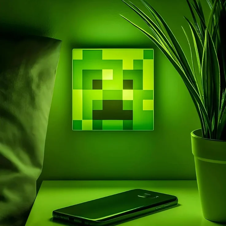 Minecraft Paladone Creeper Nachtlicht, Nachtlichtsensor-Funktion, tragbar, klebende Rückseite zur Wandplatzierung, offizielles lizenziertes Geschenk und Schlafzimmerdekor Fans – Bild 4