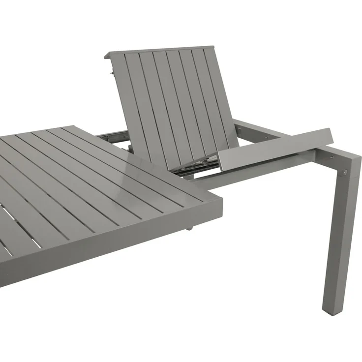 DEGAMO BAGO XL Garten-Ausziehtisch, Aluminium, silbergrau,195/255x120cm – Bild 3