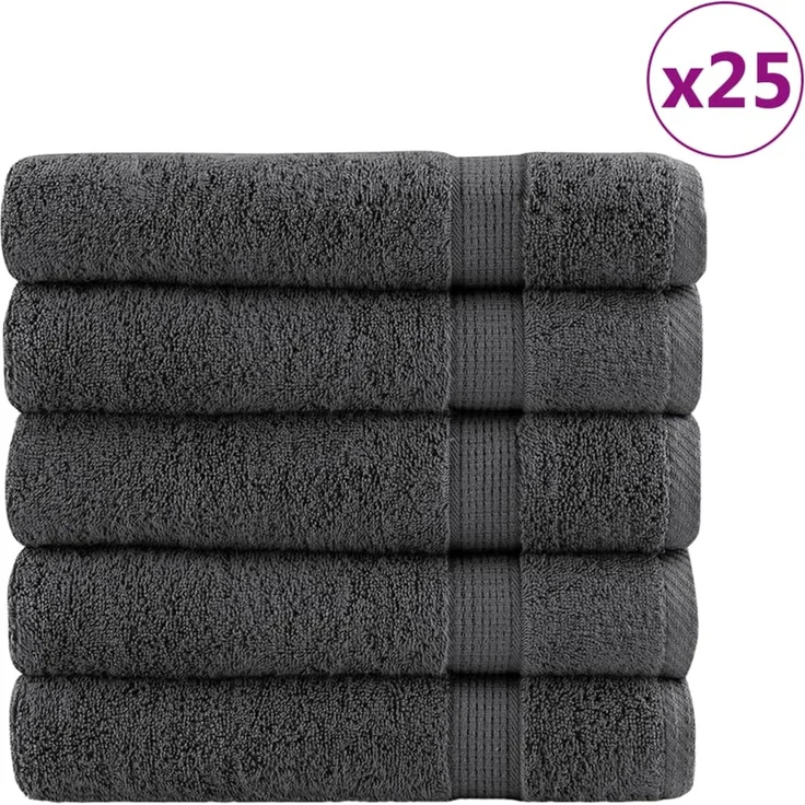 vidaXL Premium Duschtücher SOLUND 25 Stk. Anthrazit 70x140 cm 600 g/m² 137163 – Bild 1