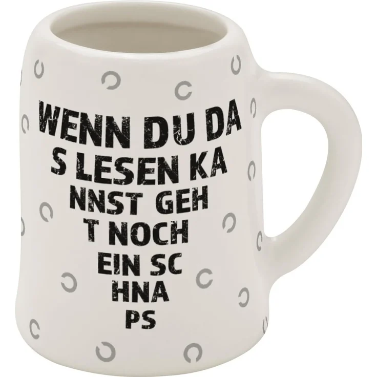 Schnapskrug Schnapsglas Stamper Keramik Sheepworld LESEN 73847 – Bild 1