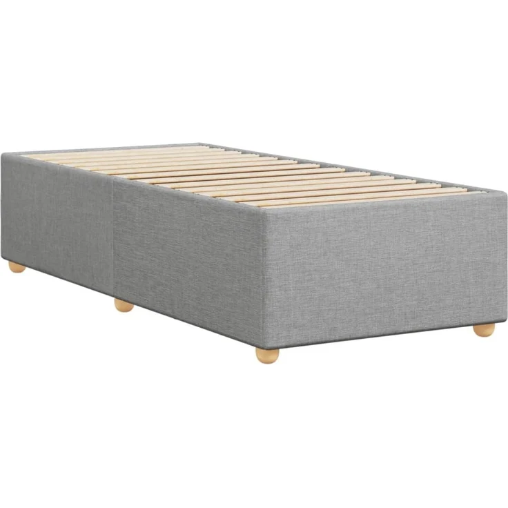 vidaXL Bettgestell ohne Matratze Hellgrau 100x200 cm Stoff 3284708 – Bild 6