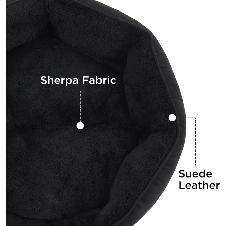 BEDSURE Katzenbett waschbar Katzen Bettchen - 51 x 48 x 15 cm Katzen Bett mit zweiseitig Innenkissen Katzenschlafplatz für Katzen oder kleine Hunde, schwarz – Bild 6