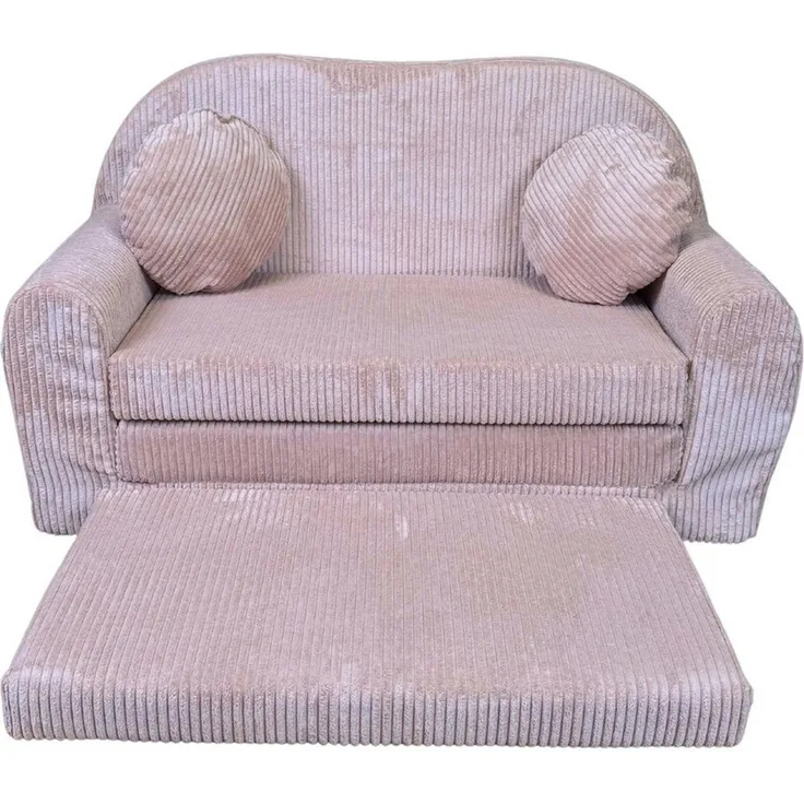 FORTISLINE Kindersofa Kindersofa Rosalia Ausklappbares Sofa aus Cord mit Verlängerung