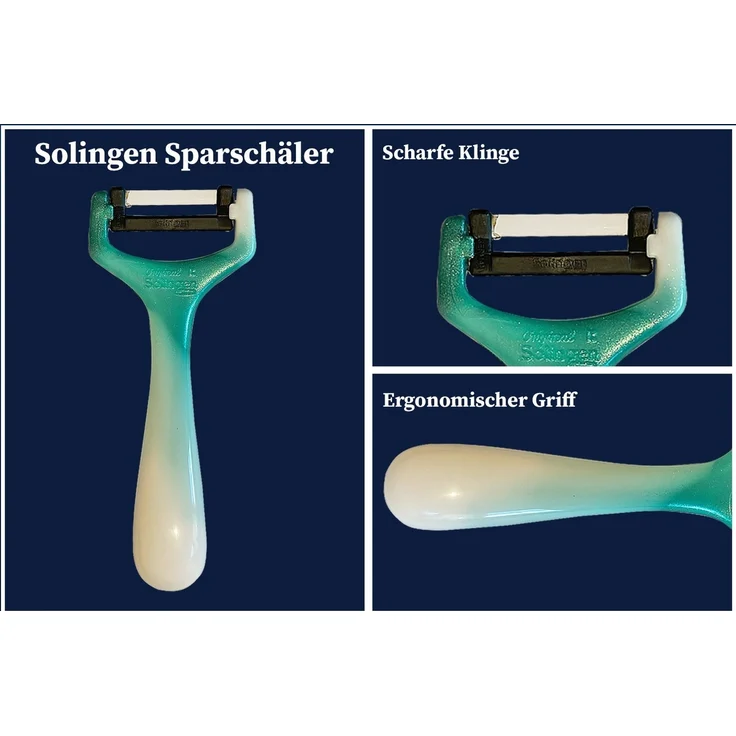 SMI Sparschäler SMI Sparschäler Solingen Gemüseschäler für Küche Kartoffelschäler, (2-tlg), Grün-Weiß – Bild 2