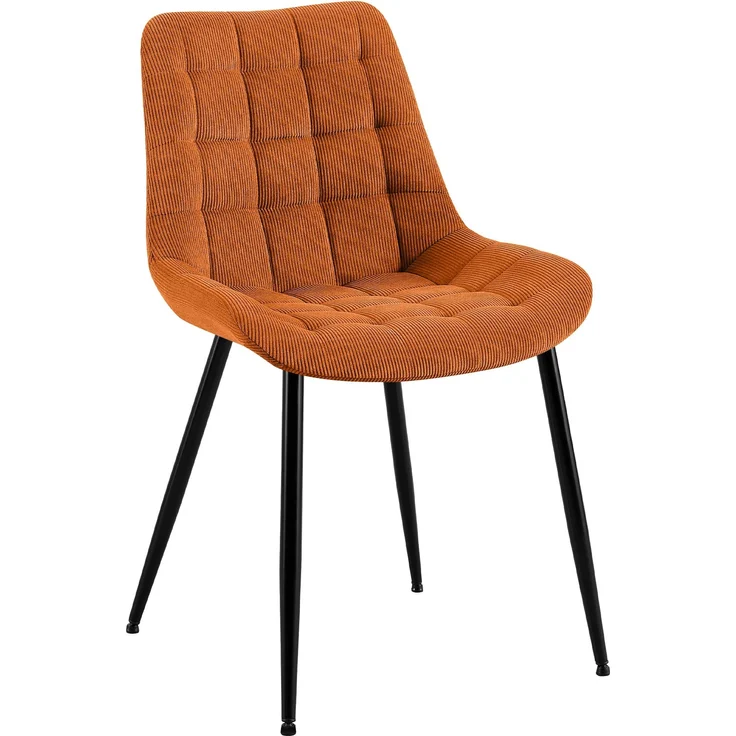 CLP Esszimmerstuhl Sardna Cordbezug gepolstert mit Rückenlehne,orange – Bild 1