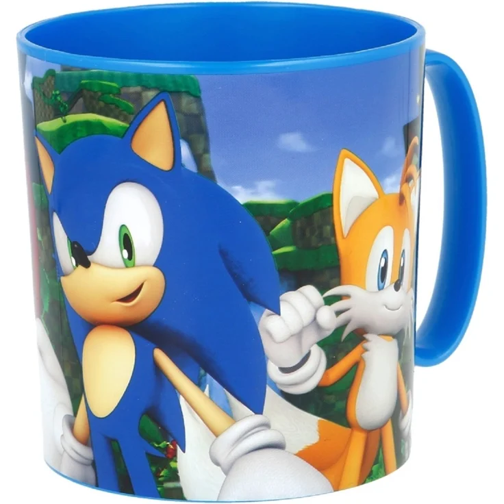 Sonic the Hedgehog Becher Mikrowellengeeigneter Kunststoffbecher 390 ml – Motivbecher für Kinder – Bild 1