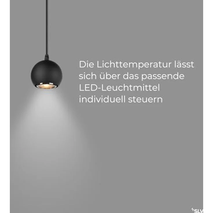 SLV LIGHT EYE 90, Pendelleuchte GU10, 1x max. 6W, Pendellänge 150cm, matt schwarz – Bild 4