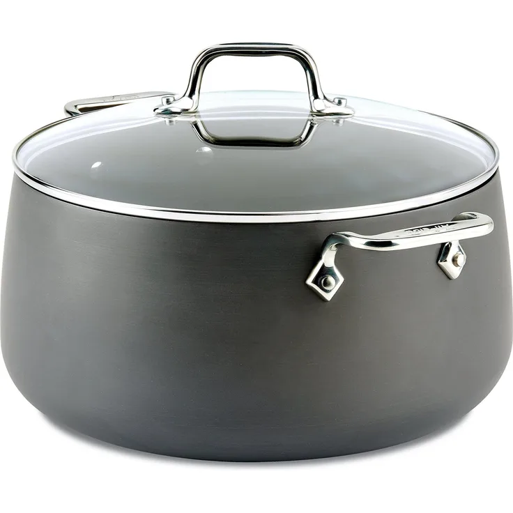 All-Clad 2100090551 1 E7855264 HA1 Hard Anodized Nonstick Dishwaher Safe PFOA Free Stock Pot Cookware, 8-Quart, Black