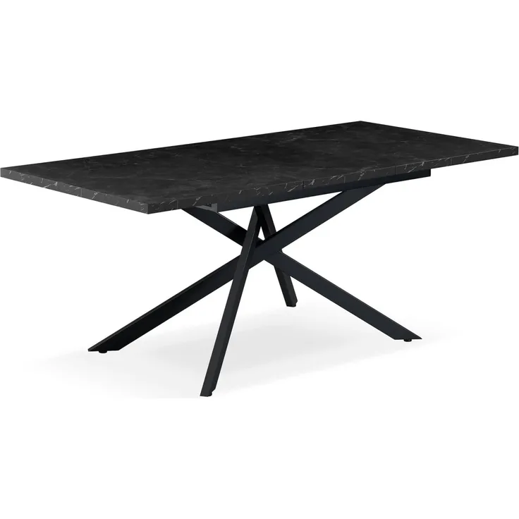 B&D home Esstisch LARS, Metallgestell schwarz oder weiß, ausziehbar 120-160cm, 4-6 Personen