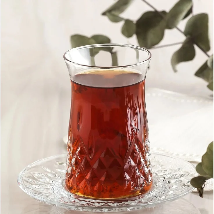 LAV Odin Elegantes Teeset mit Untertellern für 6 Personen 170 ml - 12-teilig – Bild 2