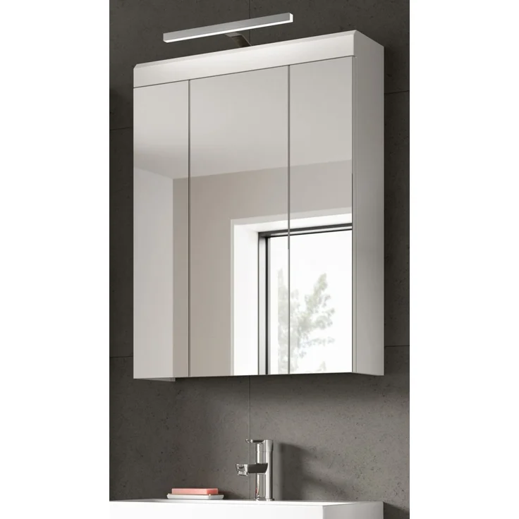Badezimmer Spiegelschrank Shawn in weiß Hochglanz 60 cm – Bild 1