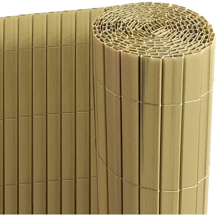 Ribelli® PVC Sichtschutzmatte mit Steg, extra stabil Sichtschutzzaun Sichtschutz Zaun Balkon Windschutz (160x300 cm, Bambus)
