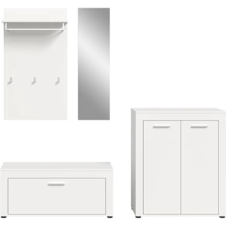 xonox. home Garderobe Jam X8BA9G03 Garderobenkombination Garderoben-Set in weiß, ca. 200 x 191 x 35 cm – Bild 5