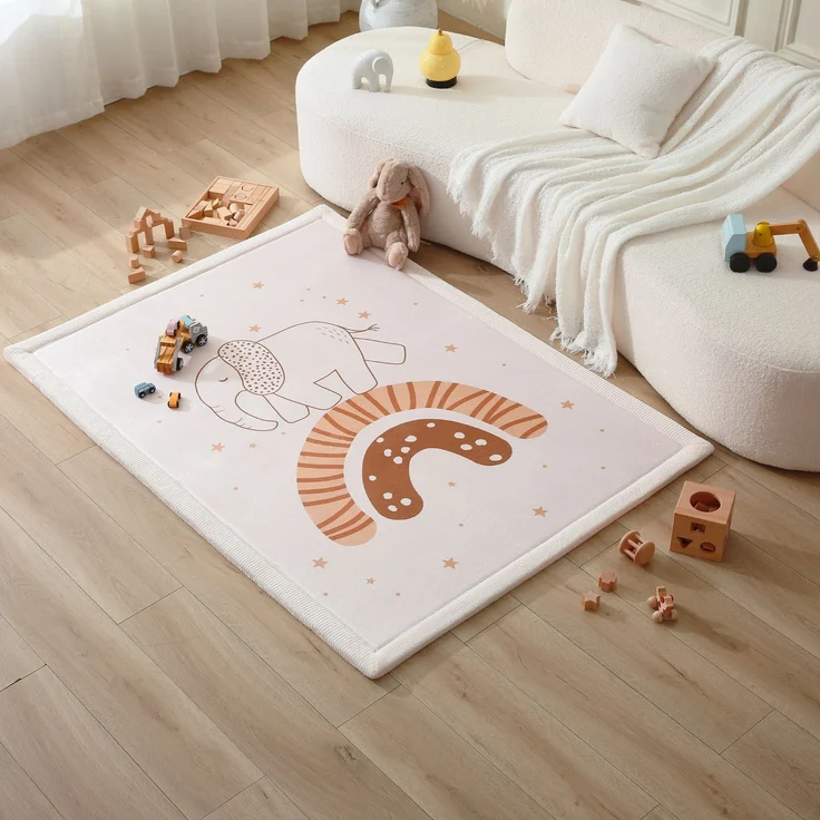 Wolkenweiche Spielmatte Baby 170x120x2,5cm – Kinderzimmer Teppich mit hochwertigem Memory-Schaum – Krabbelmatte Baby mit Rutschfester Unterseite – Krabbeldecke, Kinderteppich, Tatami Matte – Bild 8