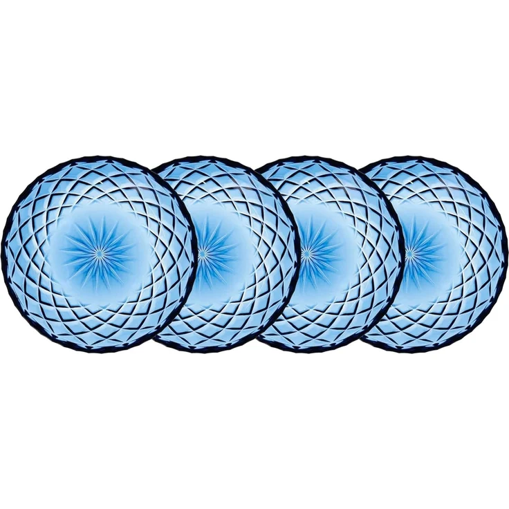 Lyngby Glas 4er-Set Teller 16 cm Sorrento Blau – Bild 1