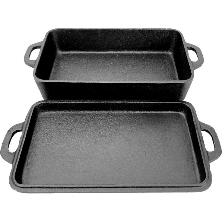 Gusseisenkuss® 2-in-1 Casserole mit Deckel 22 x 13,5 cm Volumen 1 / 0,4 Liter Gusseisen – Bild 2