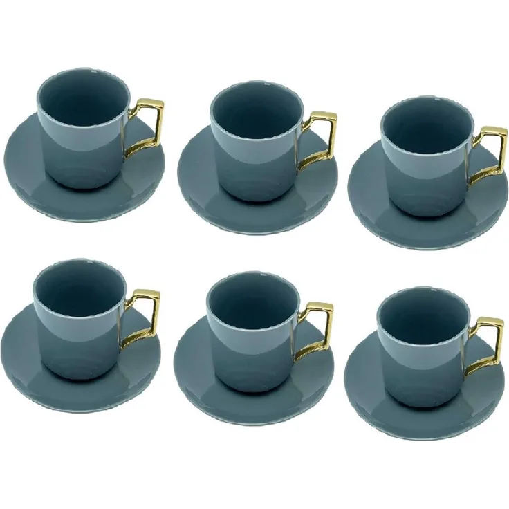 Aliya Kaffee-Set mit 12 Teilen 190 ml – Perfekt für jeden Anlass Anthrazit