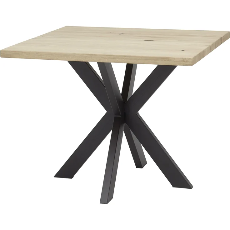 Esstisch >Micky< in Eiche massiv/schwarz - 100x76x100 (BxHxT) – Bild 2
