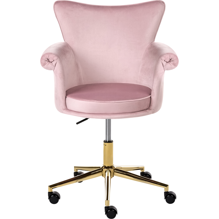Schreibtischstuhl VELENCIA Samtstoff Pastellrosa – Bild 5