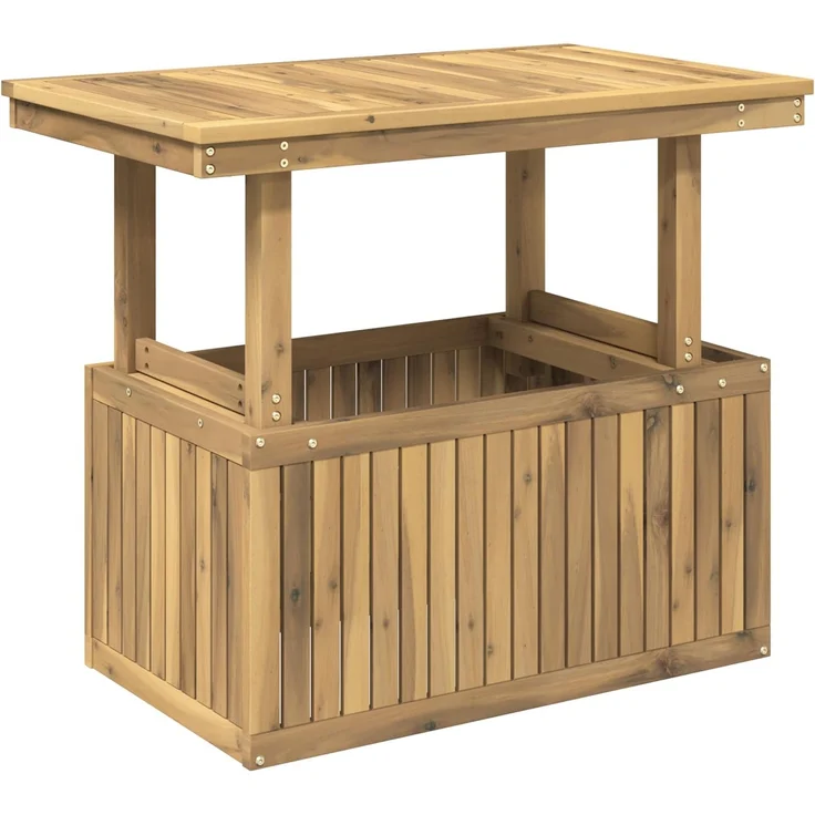 vidaXL Gartenkaffee Tisch aus massivem Akazienholz höhenverstellbar 901707 – Bild 2