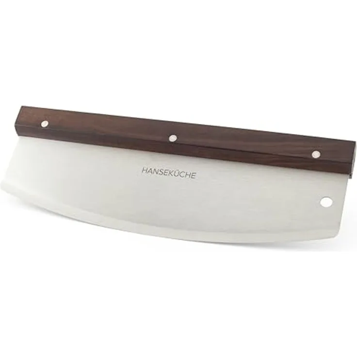 Hanseküche Pizzaschneider Pizzaschneidemesser mit Klingenschutz, 32cm Edelstahl Klinge - Stilvoller Griff aus Akazienholz