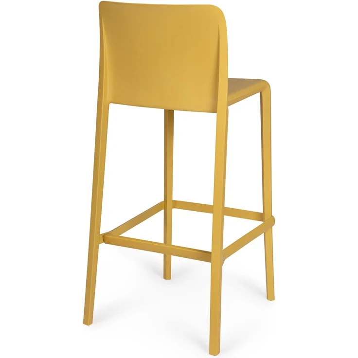 Barhocker Chloris 4er-Set aus Kunststoff, modernes Design, ocker, mit Fußstütze, UV-beständig – Bild 3