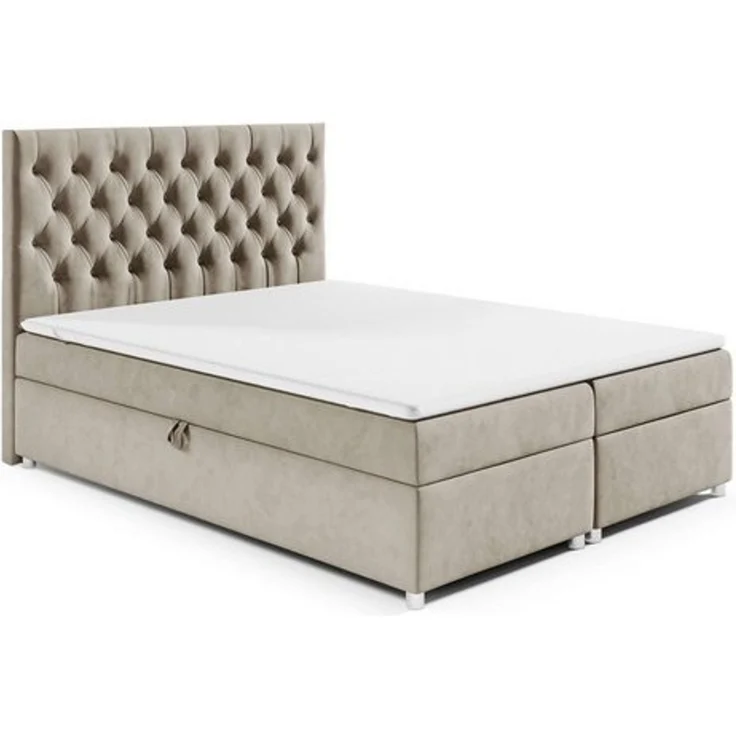 Best for Home Boxspringbett mit Bettkasten Doppelbett Trinity K14 Bonellfederkern inkl 7cm Topper (140x200 160x200 180x200 200x200 cm, Bonell-Matratze, gepolstertes Kopfteil, Polsterbett versch. Größen), mit oder ohne Topper, Flexible Liefermöglichkeit... – Bild 4