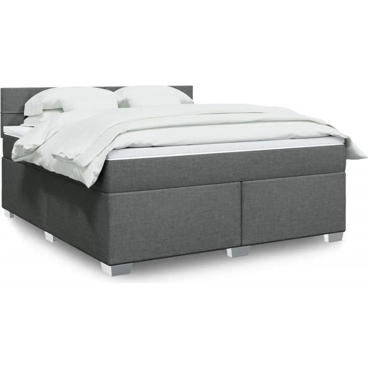 vidaXL Boxspringbett mit Matratze Dunkelgrau 180x200 cm Stoff 3288268 – Bild 1