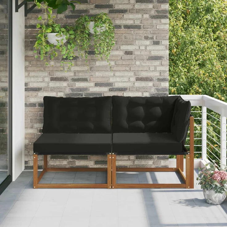 vidaXL Outdoor Mittel- und Ecksofa 7 stk. 2-Sitzer Massivholz Akazie 900651 – Bild 1