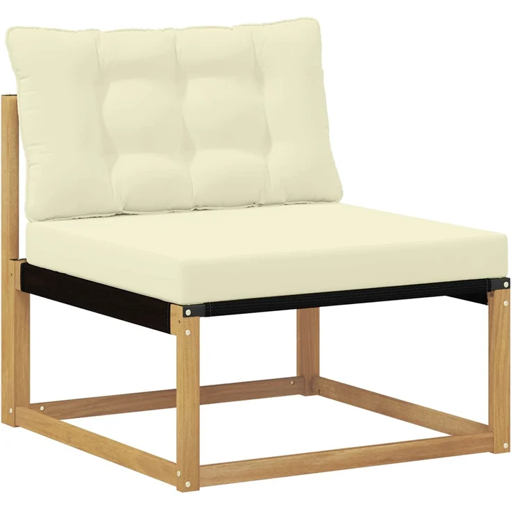 vidaXL Outdoor-Sofagarnitur Massives Akazienholz und Textilene Weiß 3439072 – Bild 4
