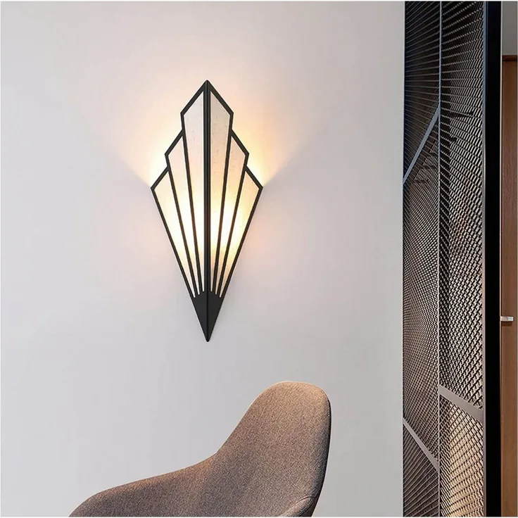 POPOLIC LED Wandleuchte Moderne Wandleuchte mit Fächer-Design, Mit sanftem Flammenlicht-Effekt für Flur, Wohnzimmer und Schlafzimmer.