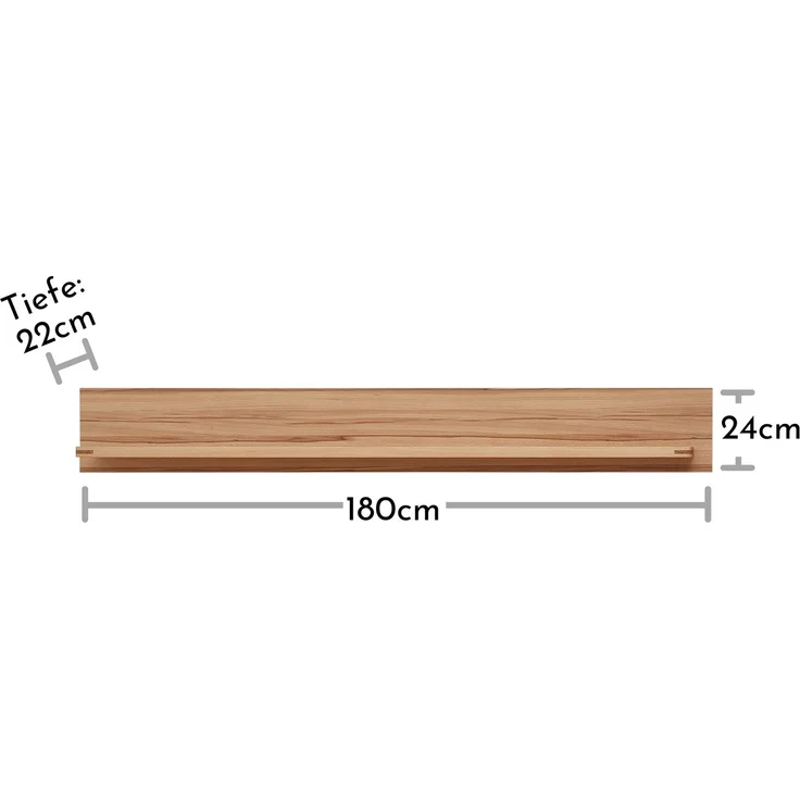 Wandboard >Nature One< FSC, in Kernbuche teilmassiv - 180x24x22cm (B/H/T) – Bild 3
