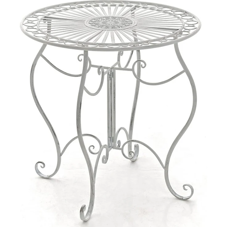 Outdoor Sitzgruppe FUVER - Metall Weiß 40x50x92 cm | Gartenmöbelset 2 Personen Metall Vintage Balkonmöbel Set Bistrotisch Terrassenmöbelset Balkonset – Bild 4