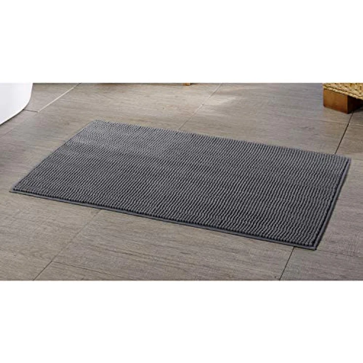 Gözze Anti-Rutsch-Badematte, Superweich, 100% Mikrofaser, 60 x 100 cm, Grau – Bild 2