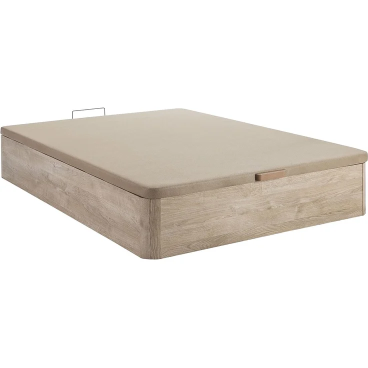 Vente-unique - Bett-Set 160 x 200 cm - Bettkasten naturhell + Taschenfederkernmatratze 5-Zonen mit Memory-Schaum-Auflage und anti-Bettwanzen-Bezug, Höhe 24 cm - VIREVO von NATUREA – Bild 7
