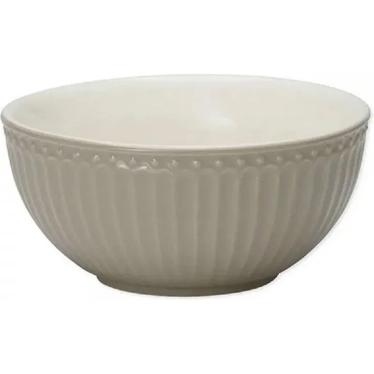 Greengate Müslischale Alice Müslischale warm grey 14 cm, Steinzeug, (Schüsseln & Schalen)